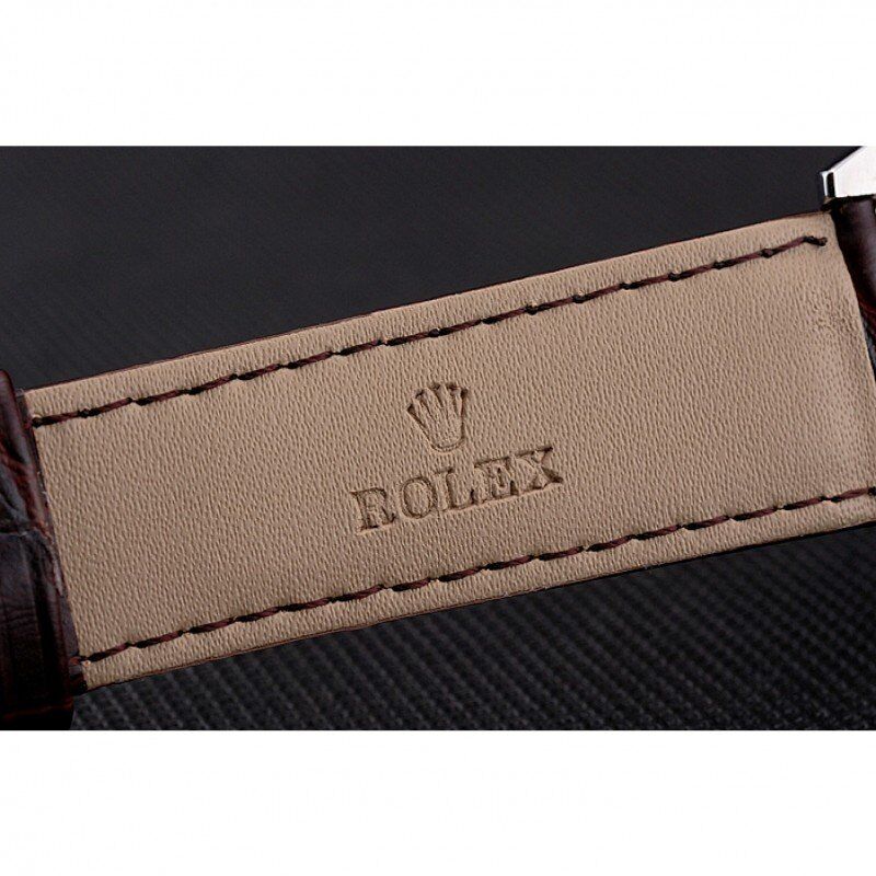 rol€x Cellini White Dial Stainless Steel Case Brown Leather Strap 622839