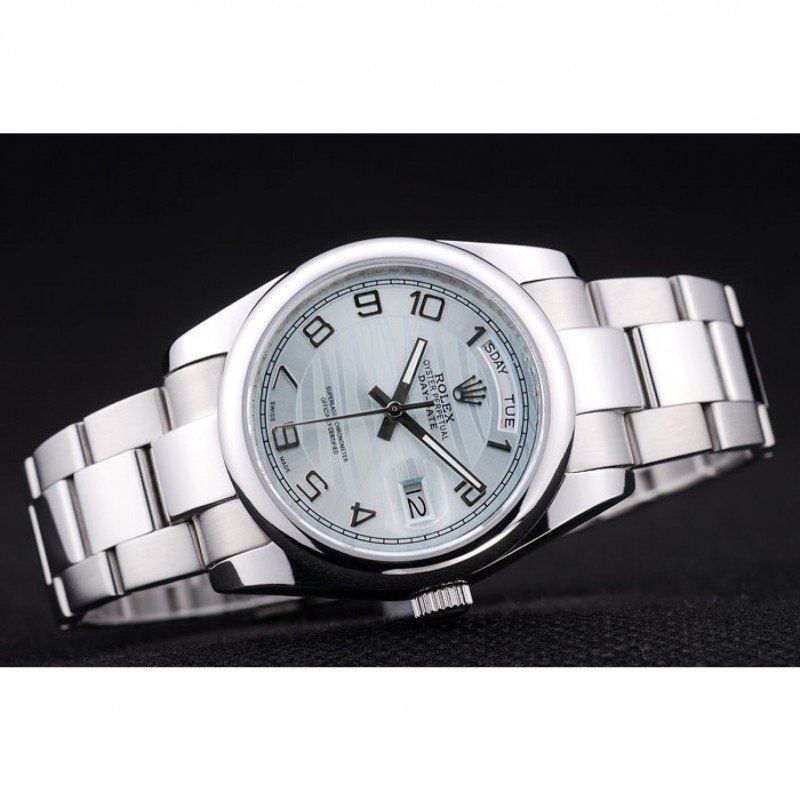 rol€x Day-Date Polished Silver Bezel White Dial 7470