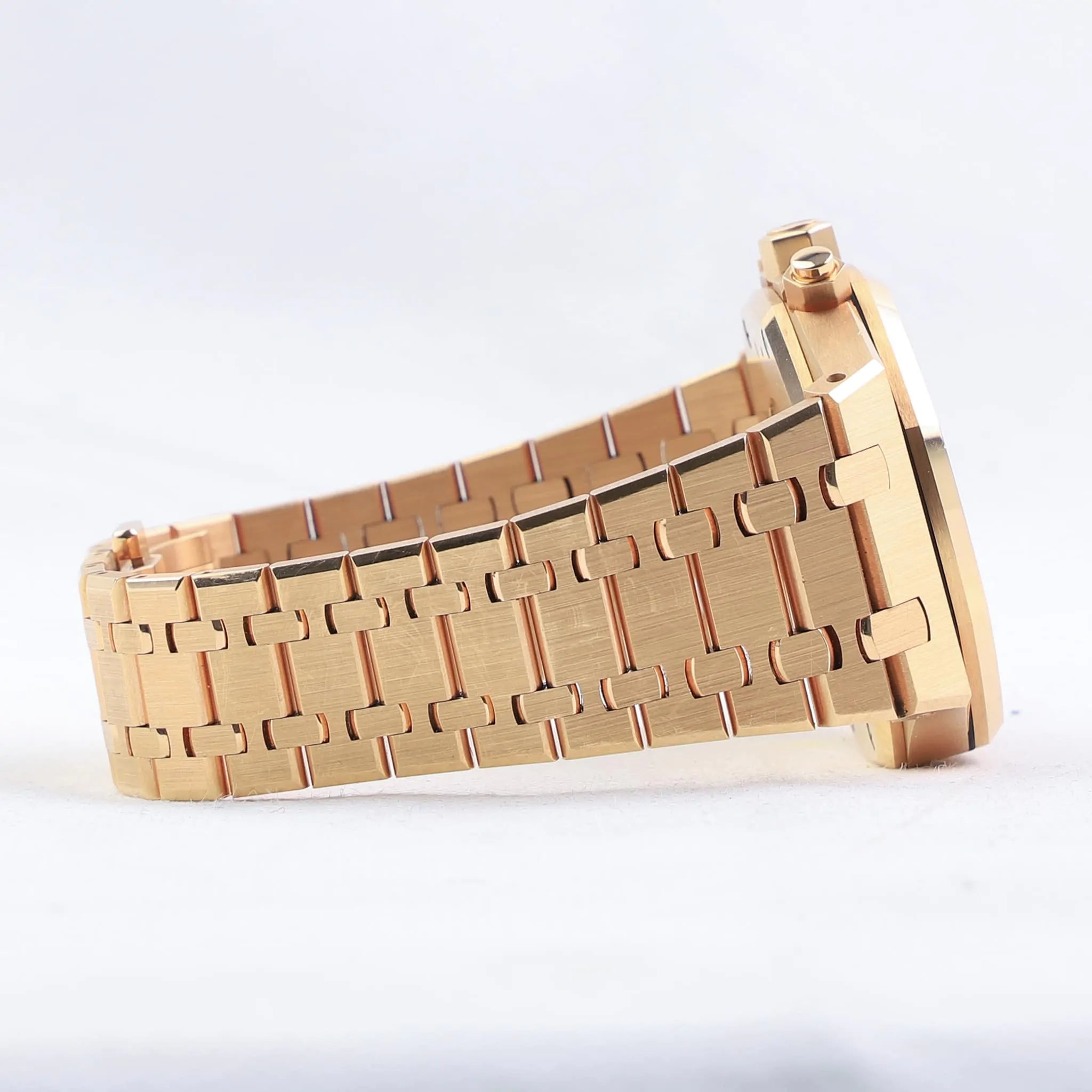 AUDEM@RS P!GUET Royal Oak Chronograph  41MM Rose Gold Bracelet �?Black Dial