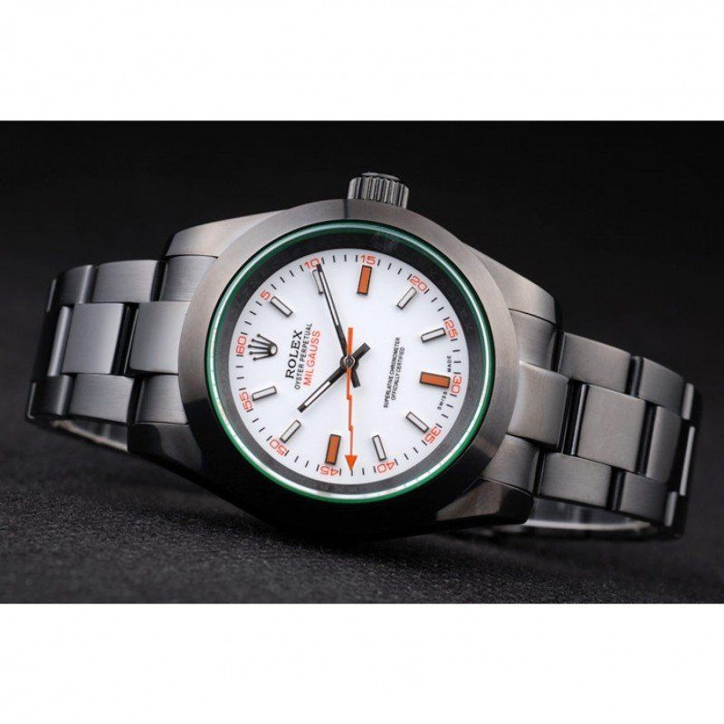 rol€x Milgauss Pro-Hunter Tinted Green Saphire White Dial PR116610