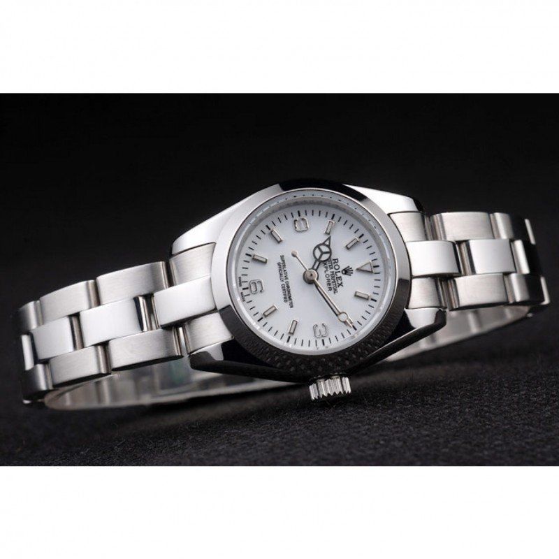 rol€x Explorer Polished Stainless Steel White Dial 98088