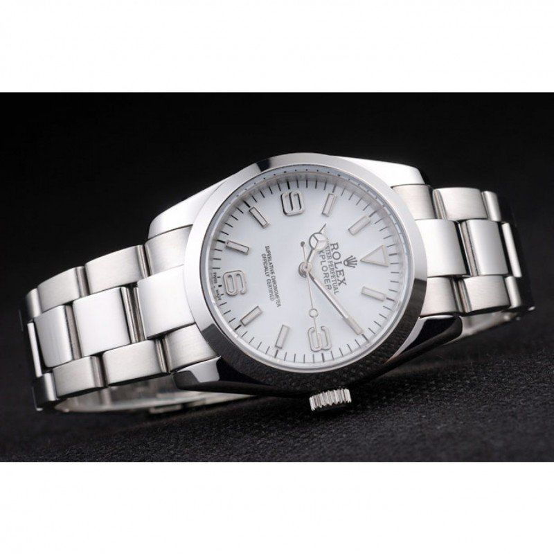 rol€x Explorer Polished Stainless Steel White Dial 98086