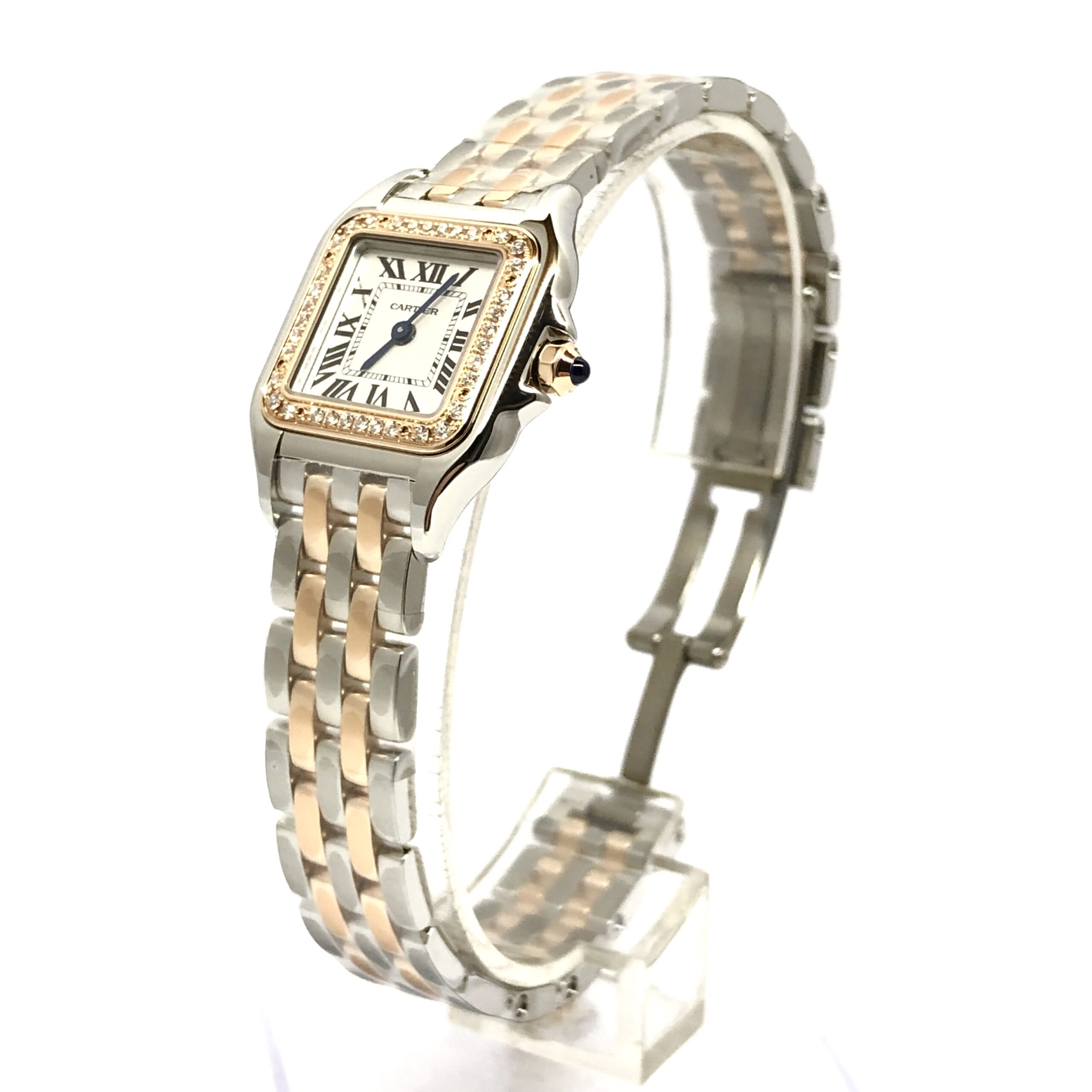 C@RTIER Panth��re 18K Pink Gold & Stainless Steel & Diamonds Small Model Ladies Watch, W3PN0006