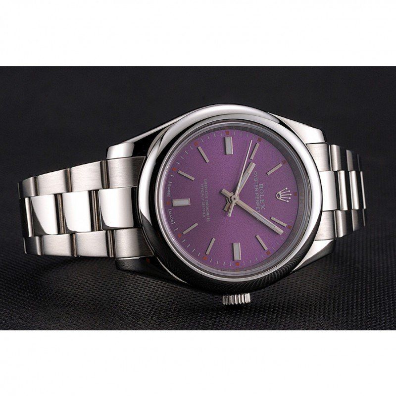rol€x Oyster Perpetual Red Grape Dial Stainless Steel Case And Bracelet