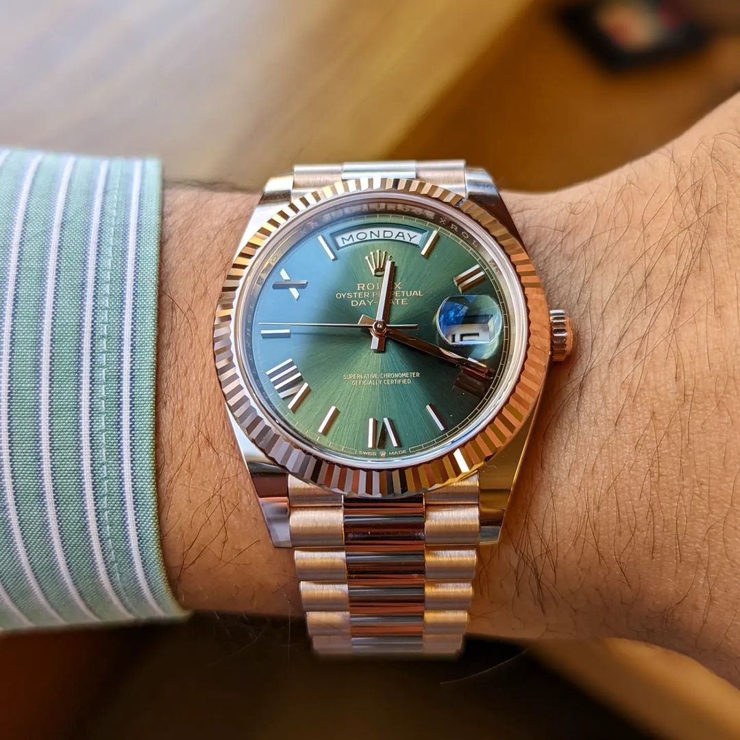 rol€x 228235 Day-Date 40 Olive Green 60th Anniversary