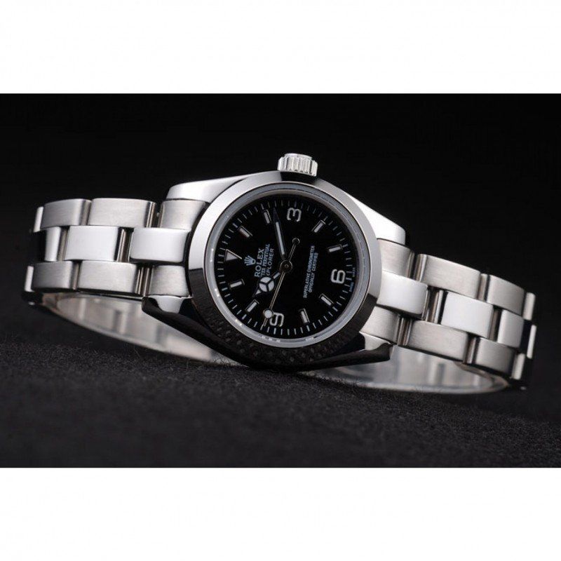 rol€x Explorer Polished Stainless Steel Black Dial 98089