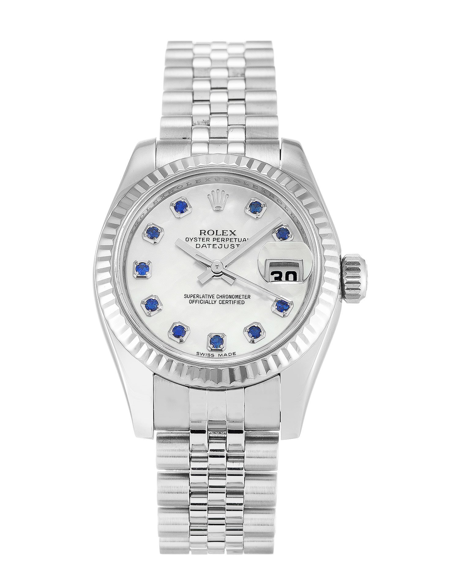 rol€x Datejust Lady Pearl-White & Sapphire Dial 179174