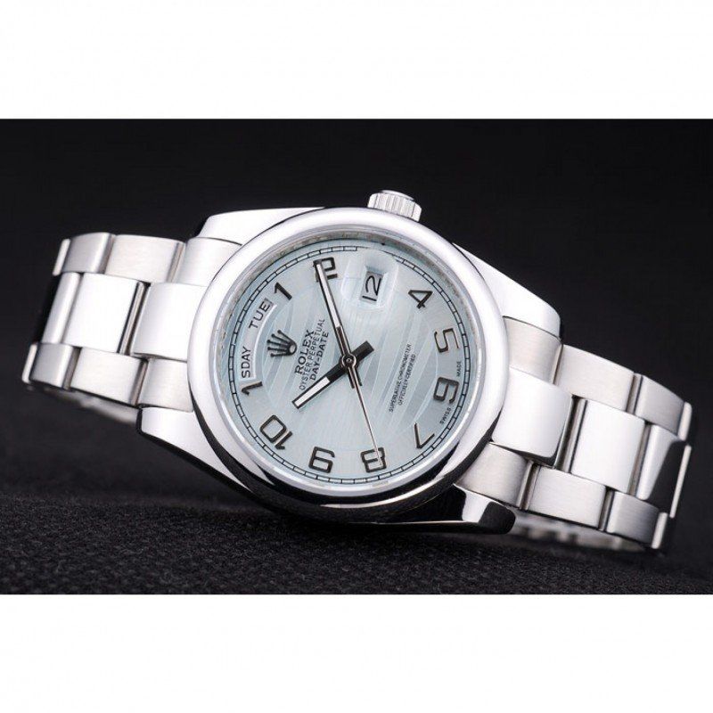 rol€x Day-Date Polished Silver Bezel White Dial 7470