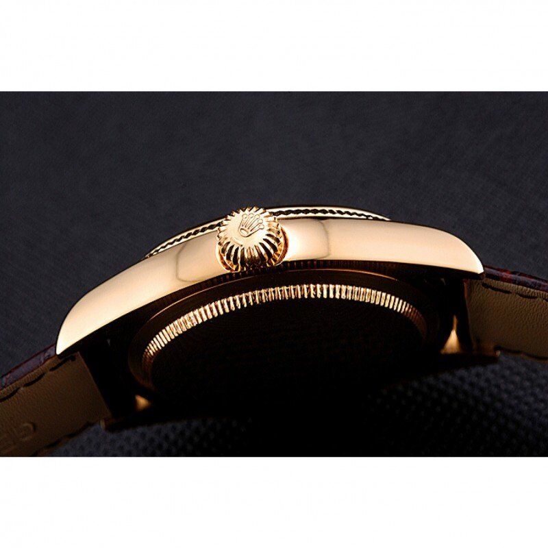 rol€x Cellini White Dial Gold Case Brown Leather Strap 622833