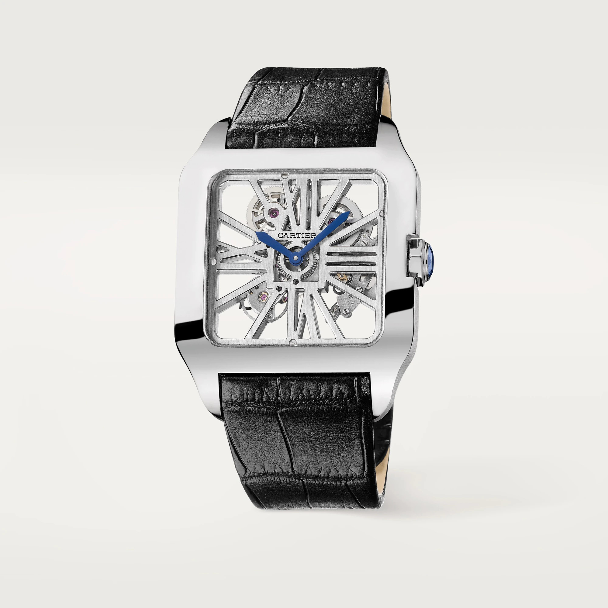 C@RTIER Santos Skeleton 18K White Gold Men��s Watch, W2020033