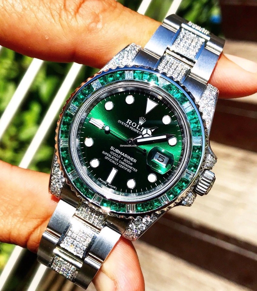 rol€x Submariner 116610lv Green Dial – CUSTOM DIAMOND SET & BEZEL