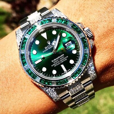 rol€x Submariner 116610lv Green Dial – CUSTOM DIAMOND SET & BEZEL
