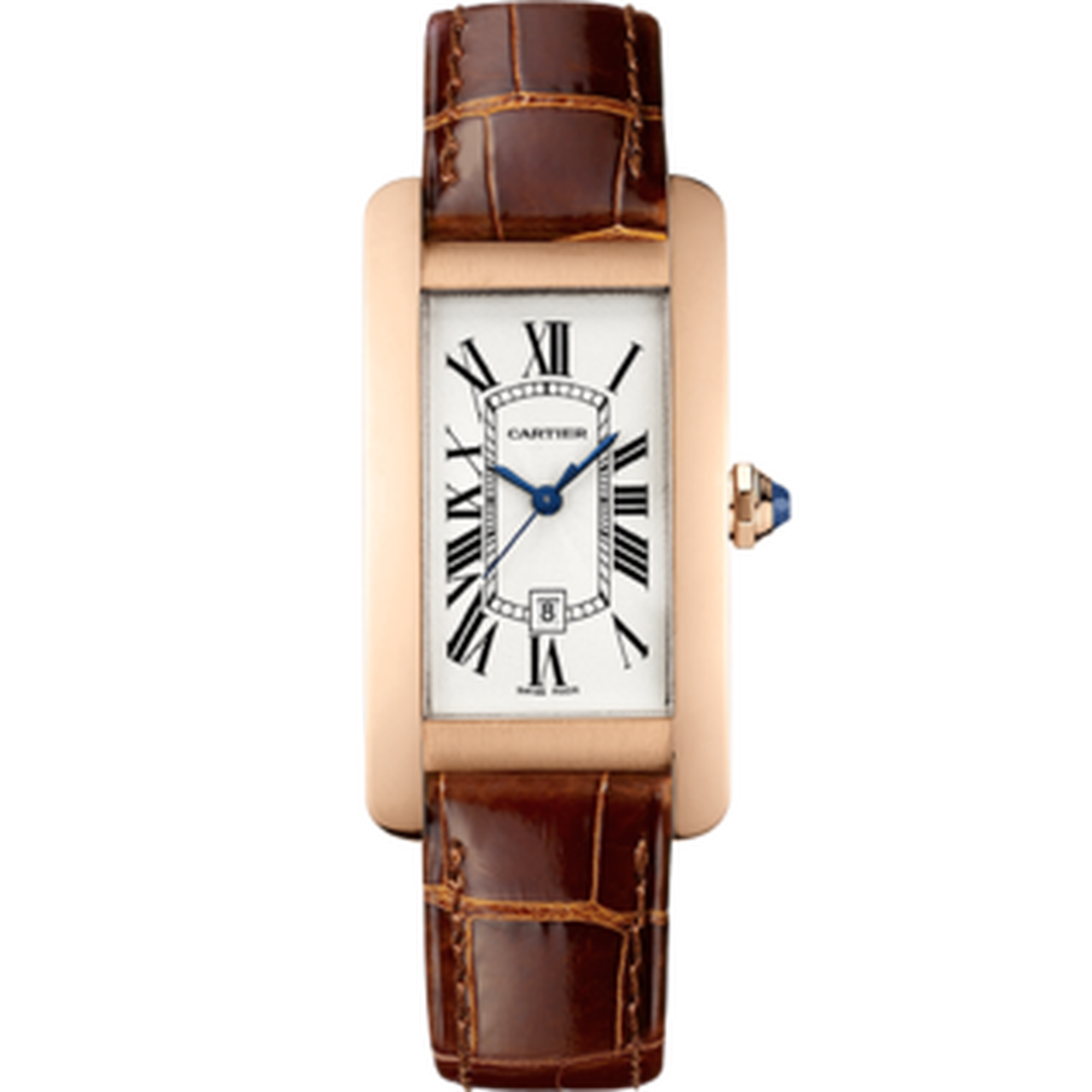 C@RTIER Tank Am��ricaine Medium Model 18K Rose Gold Men��s Watch, WGTA0046