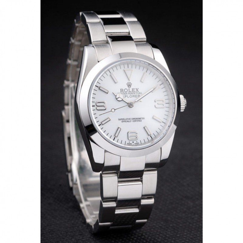 rol€x Explorer Polished Stainless Steel White Dial 98086