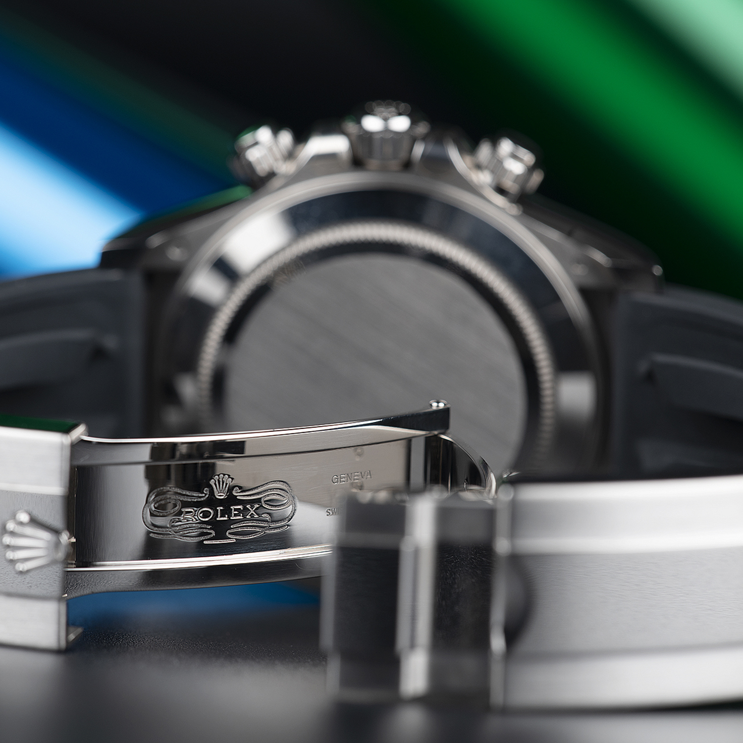 rol€x Daytona White Gold Steel Dial Oysterflex Strap 116519ln-0027