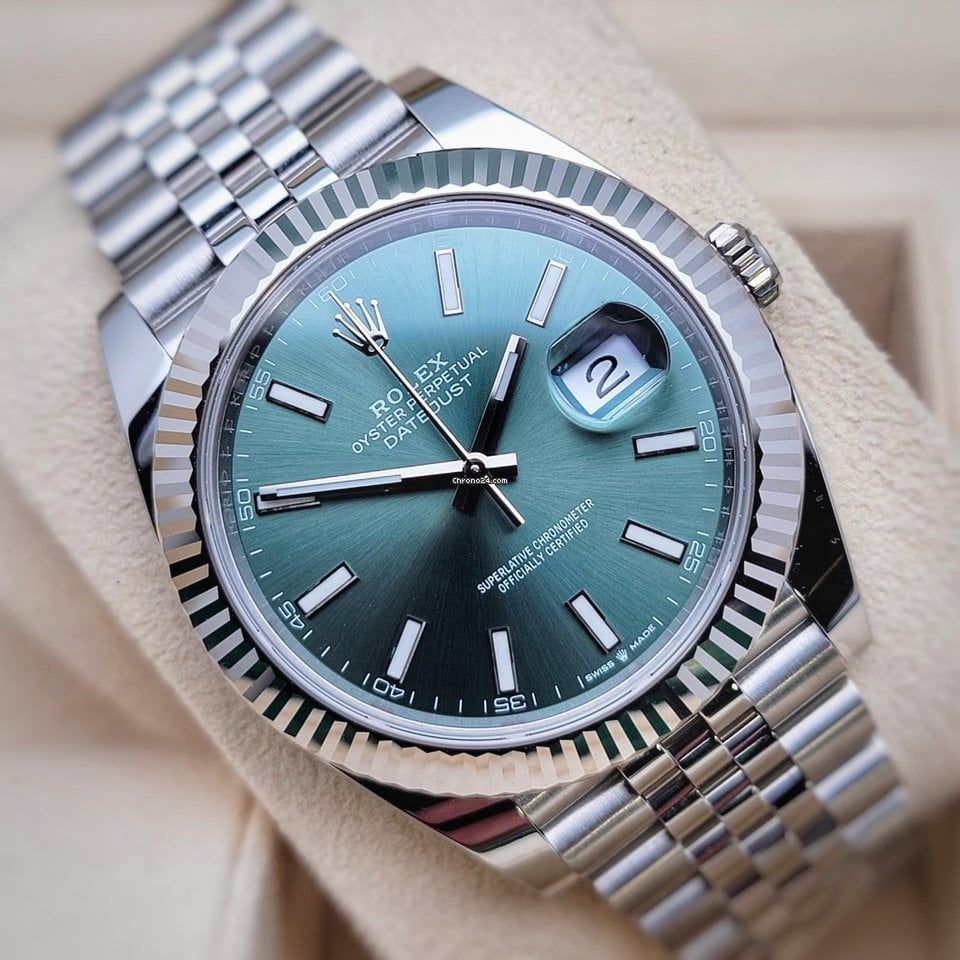 rol€x Datejust 41'Mint Green' 126334 Steel & White Gold