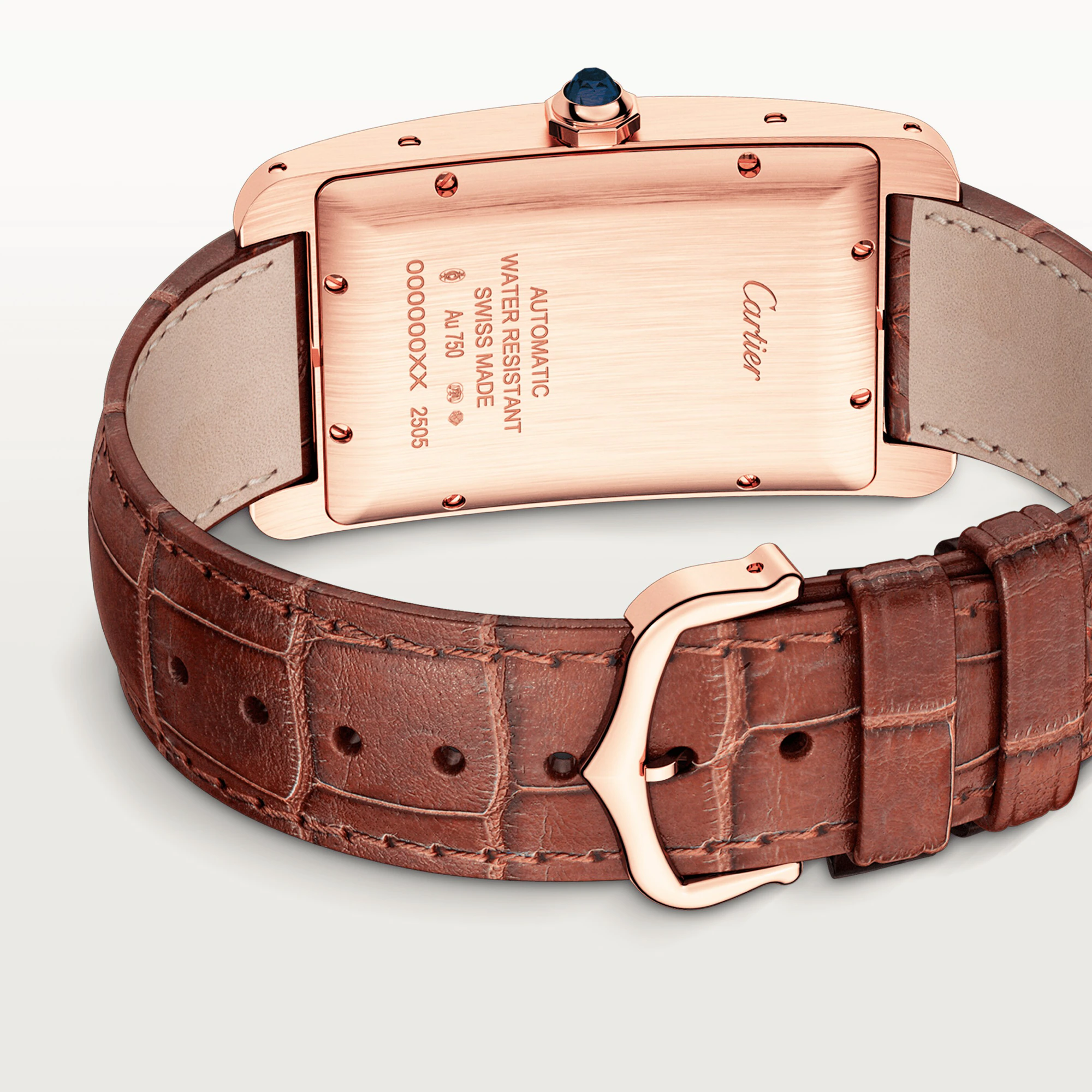 C@RTIER Tank Am��ricaine 18K Rose Gold Watch, W2609156