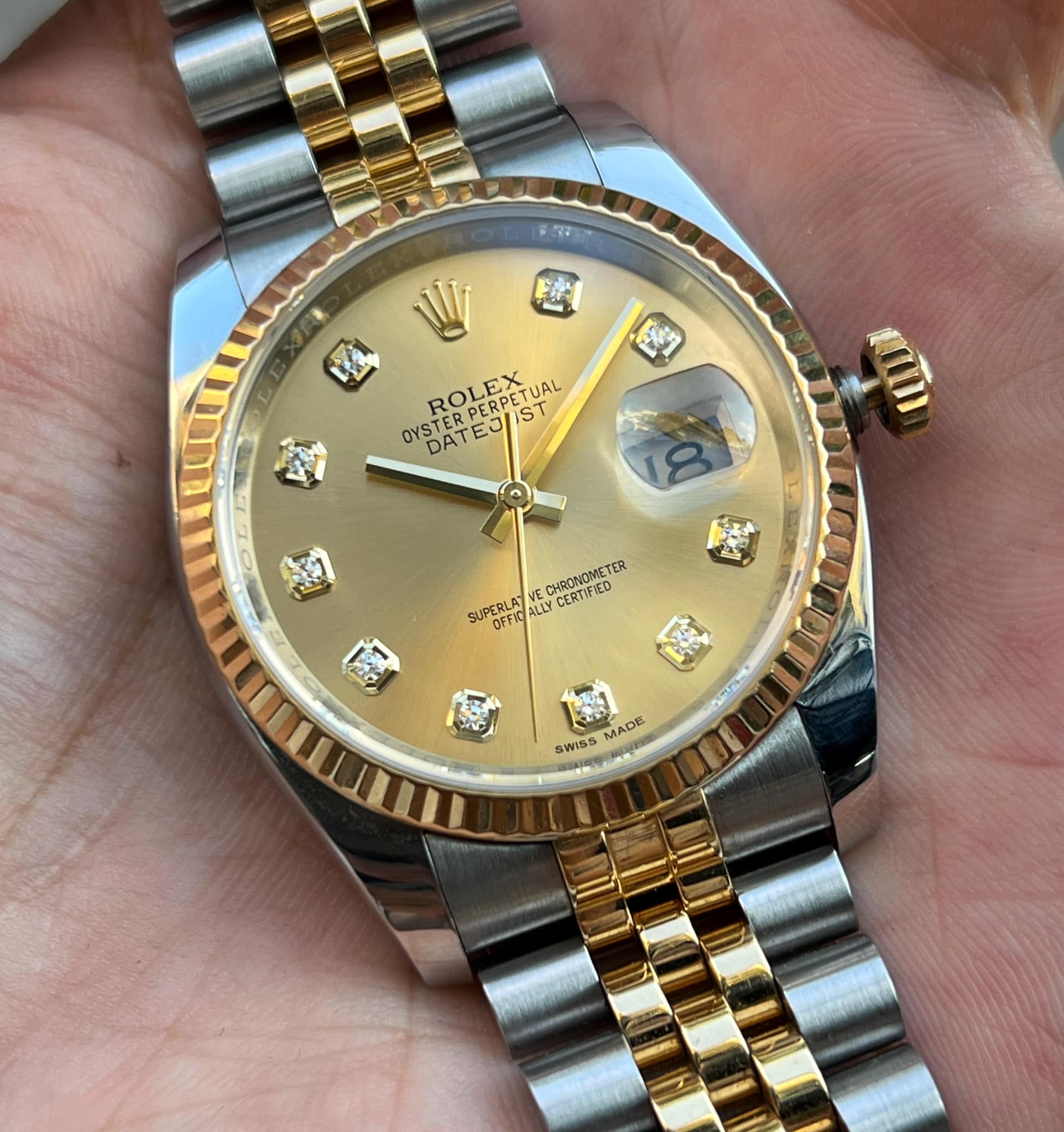 rol€x Datejust 36 Champagne 116233-0150