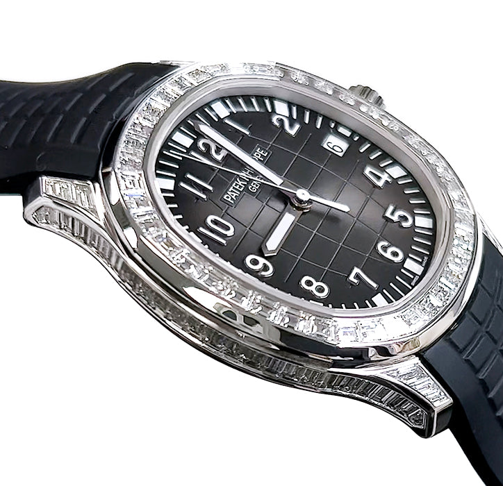 PAT€K PHIL!PPE Aquanaut Diamond Bezel 5167/300G-010