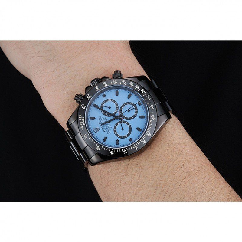 rol€x Cosmograph Daytona Blue And Black Dial Black Stainless Steel Case And Bracelet 1454250