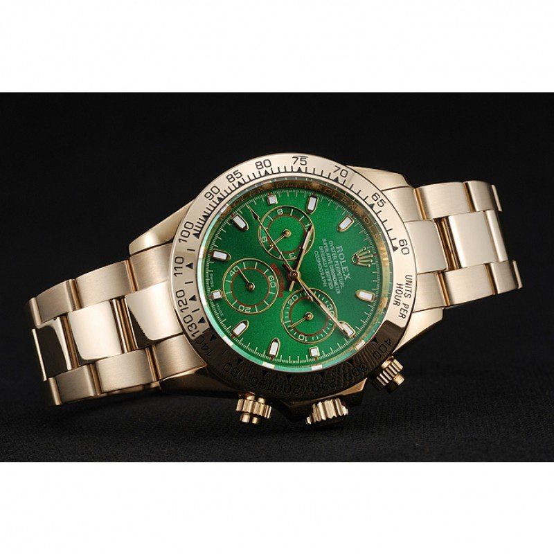 rol€x Cosmograph Daytona Green Dial Rose Gold Case And Bracelet 1454244