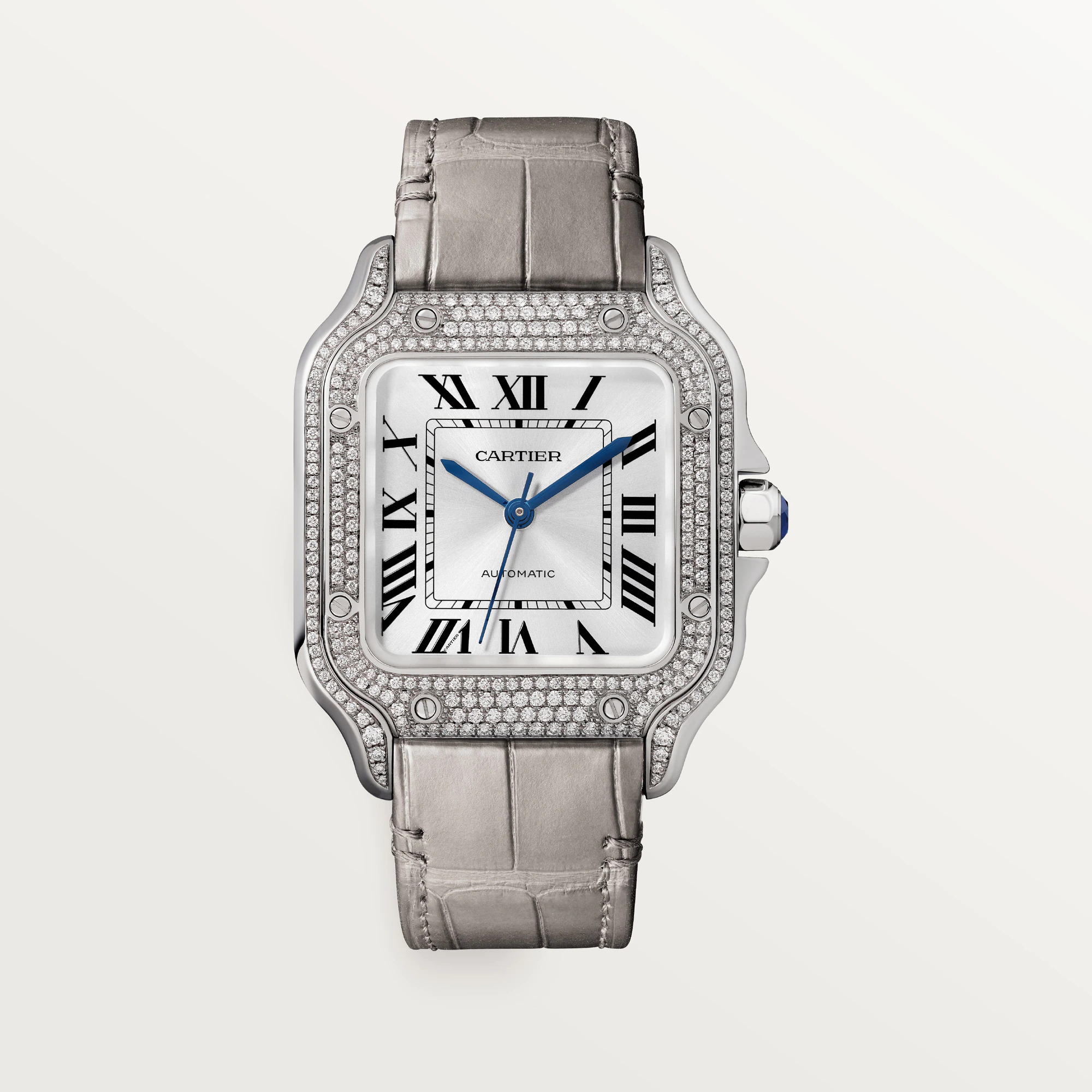 C@RTIER Santos 18K White Gold & Diamonds Unisex Watch, WJSA0014