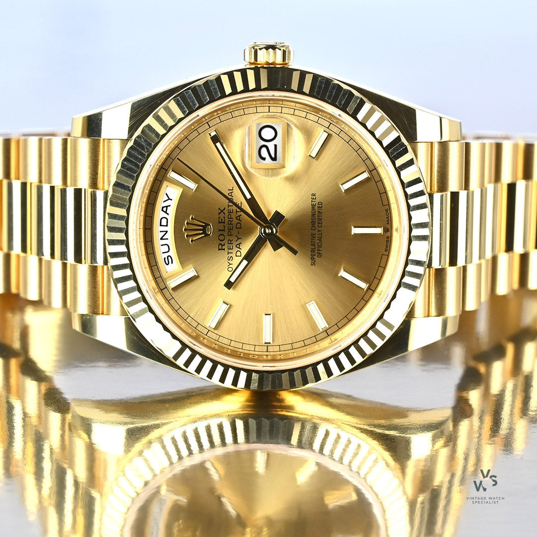 rol€x 228238 DAY-DATE 40 YELLOW GOLD