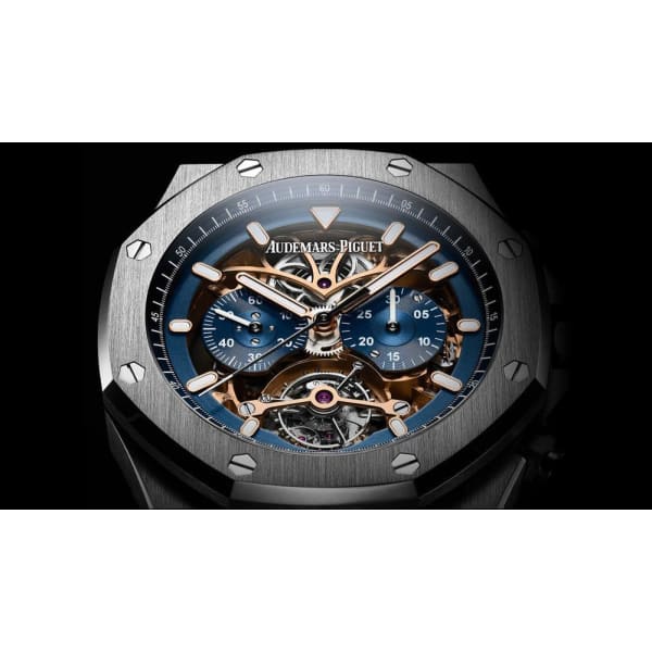 AUDEM@RS P!GUET Royal Oak Tourbillon Chronograph Openworked Ref. # 26347PT.OO.D315CR.01