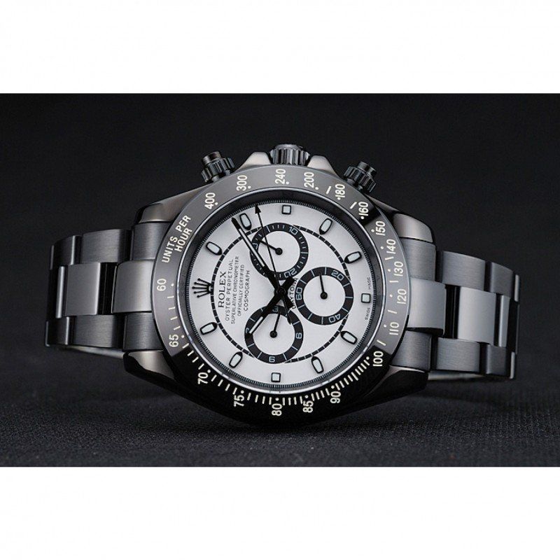rol€x Cosmograph Daytona White And Black Dial Black Stainless Steel Case And Bracelet 1454249