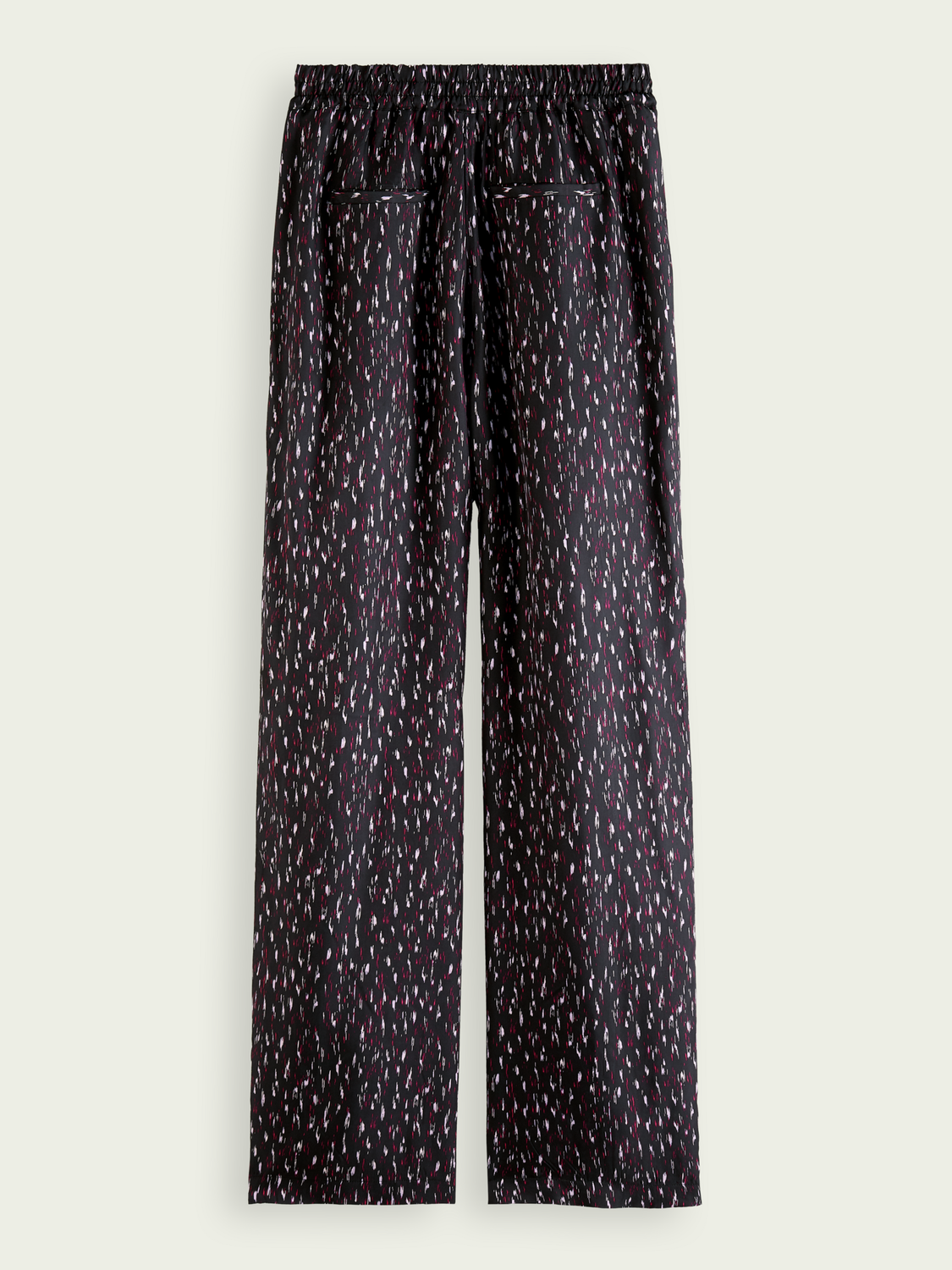 Gia Mid-Rise Wide-Leg Printed Elasticated Trousers | scotch & soda outlet