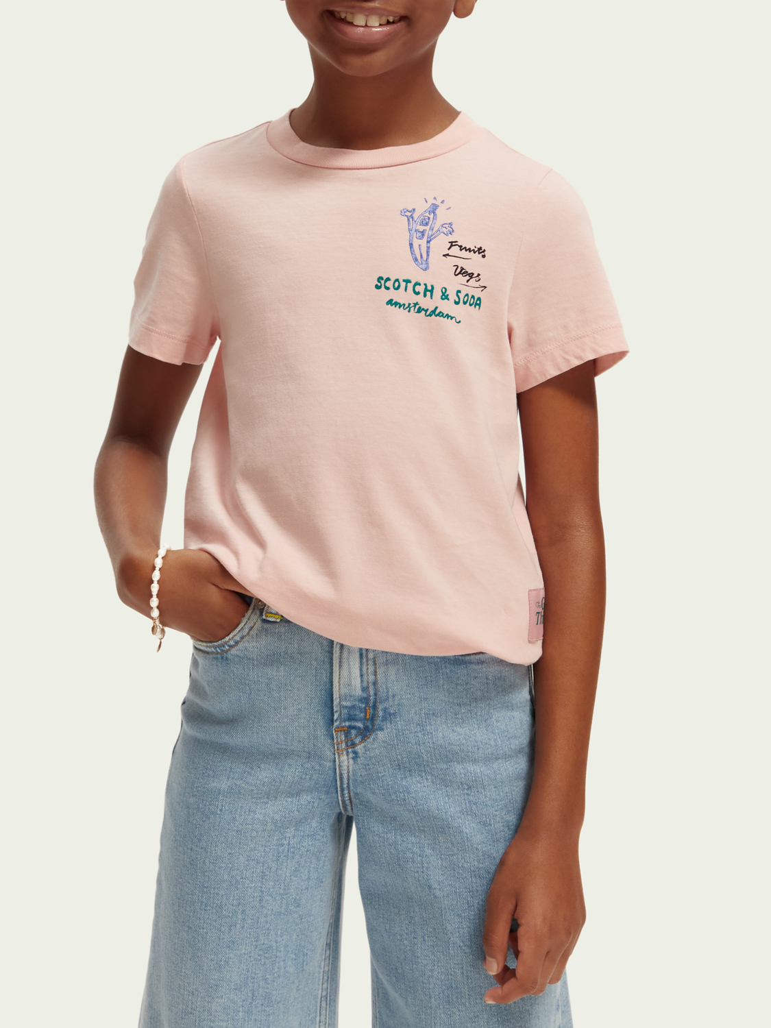 Artwork & Knotted Hem Organic Cotton T-Shirt