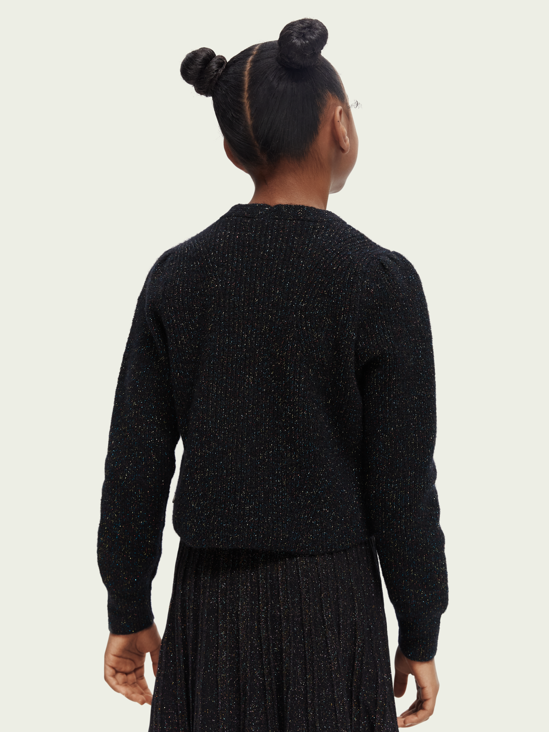 Puffed Shoulder Floral Button Cardigan