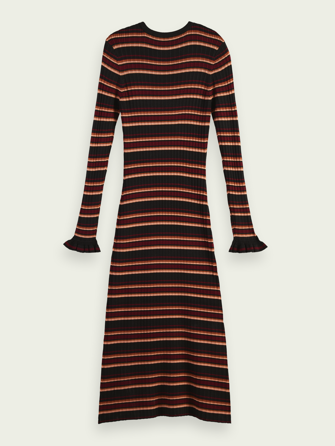 Fitted Striped Rib Knit Midi Dress | scotch & soda outlet