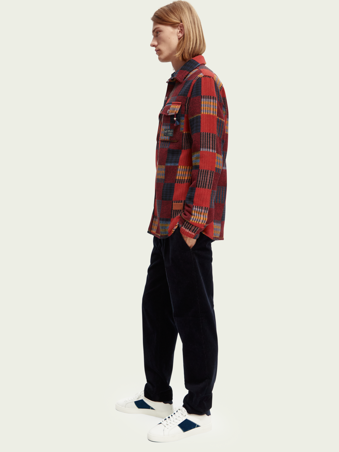 Patched Check Jacquard Overshirt | Scotch And Soda Outlet