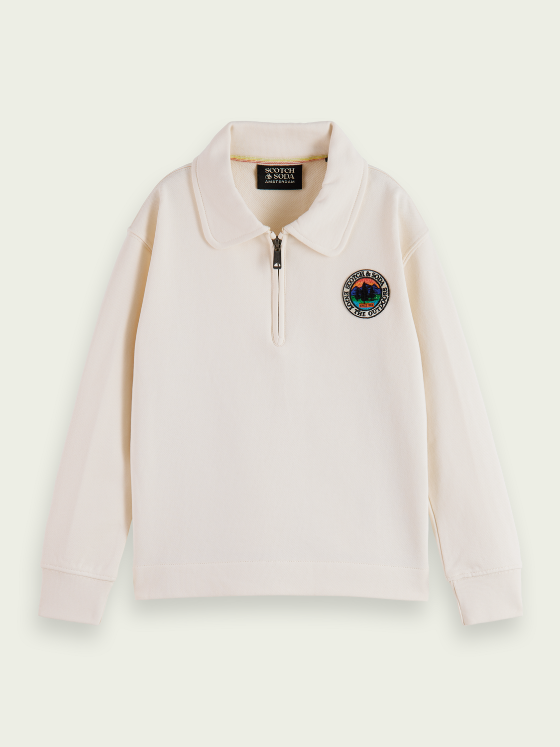 Scotch Soda Outlet | Half-Zip Organic Cotton Artwork Sweatshirt