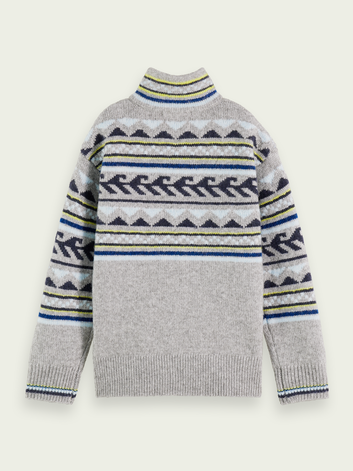 Half-Zip Intarsia Knit Sweater