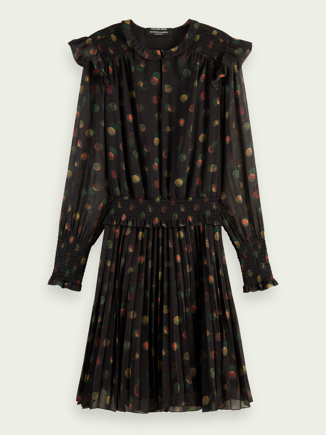 Printed Smocked Mini Dress | scotch & soda outlet