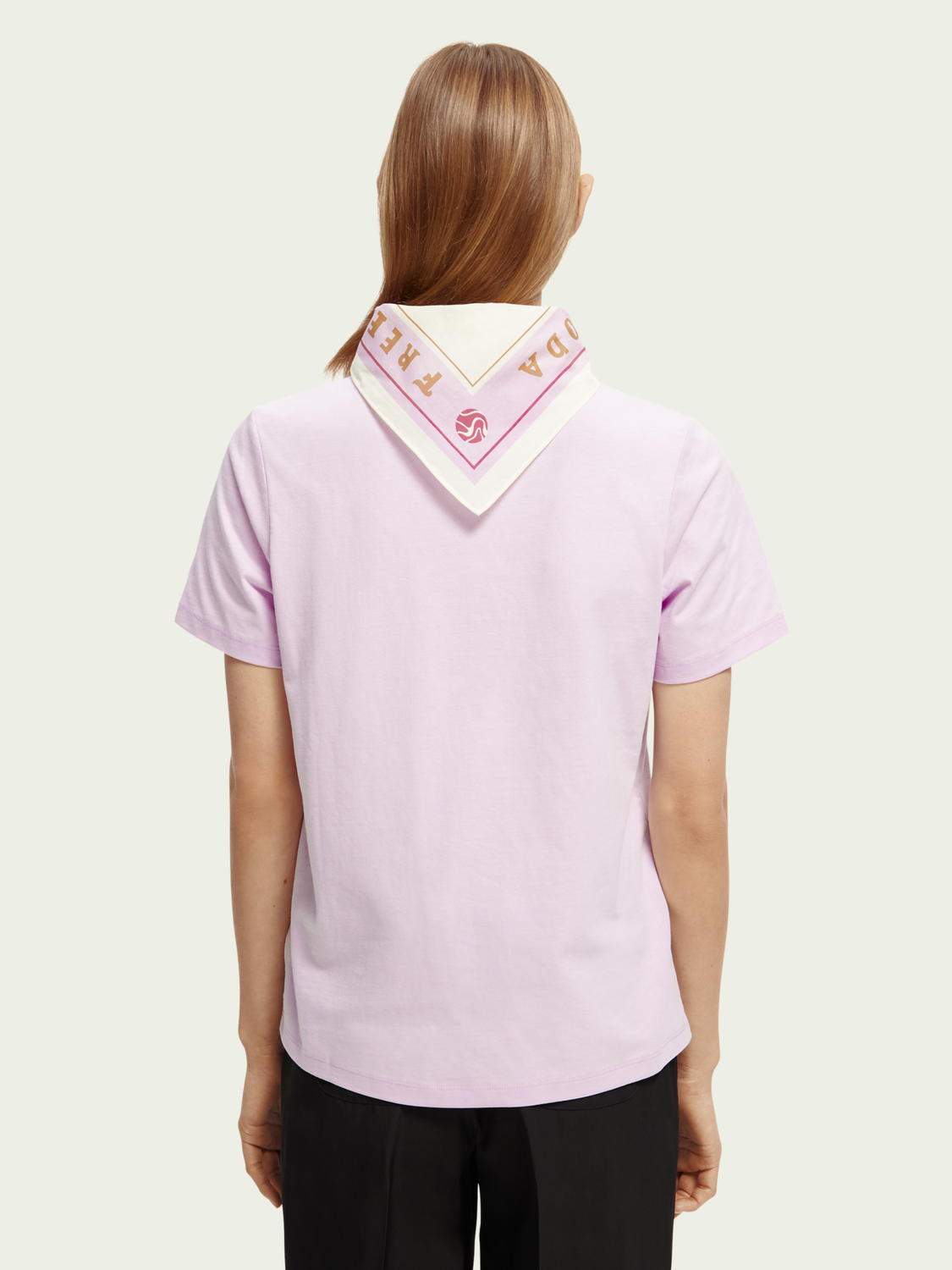 Organic Cotton T-Shirt With Detachable Scarf Collar | scotch & soda outlet