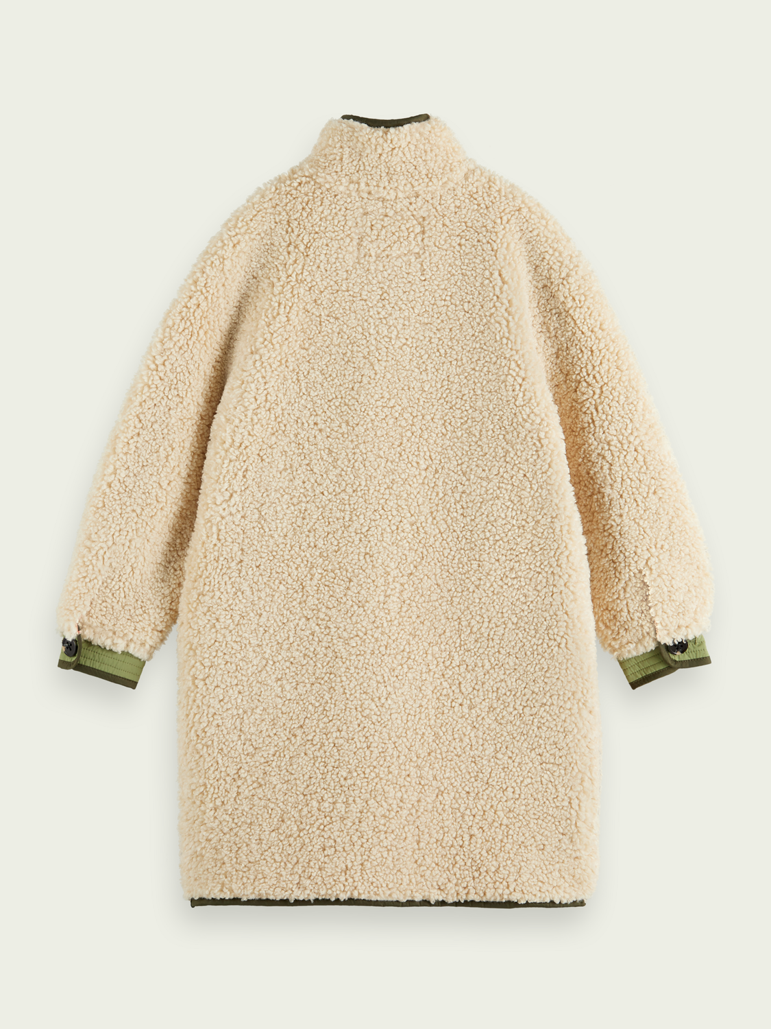 Long-Length Colour-Blocked Teddy Jacket