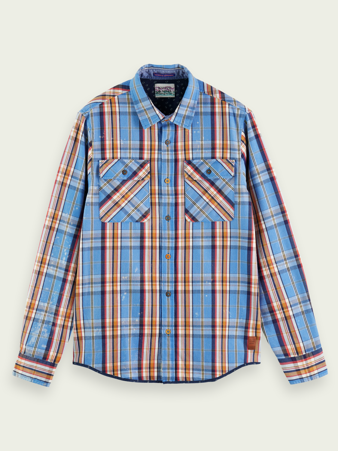 Distressed Regular-Fit Flannel Checked Shirt | Scotch And Soda Outlet