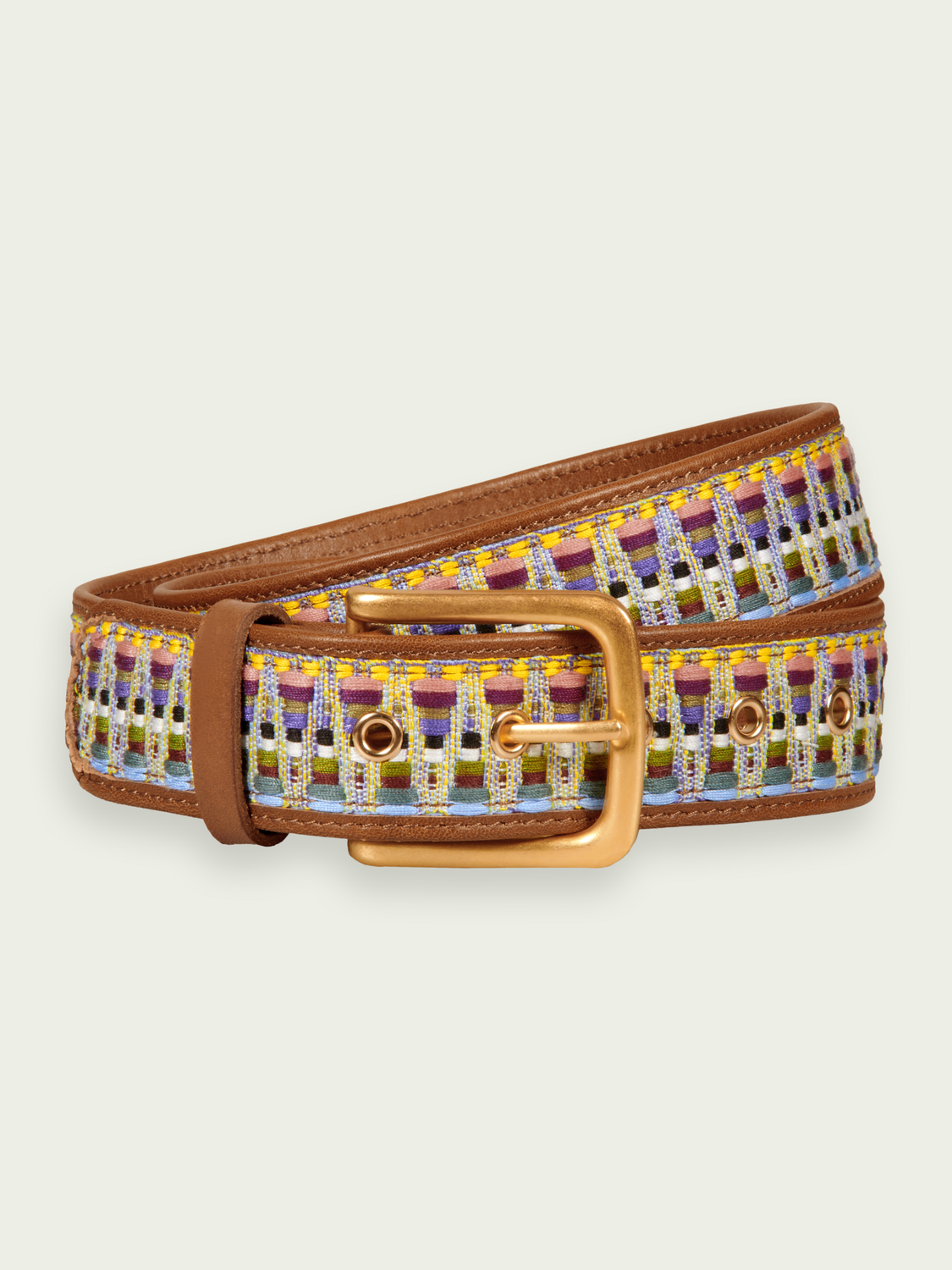 Woven Leather Belt | scotch & soda outlet