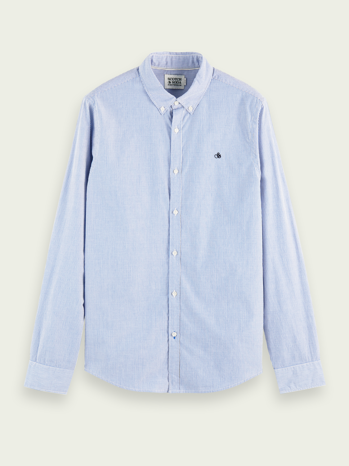 Slim Fit Organic Yarn-Dyed Poplin Shirt | Scotch And Soda Outlet