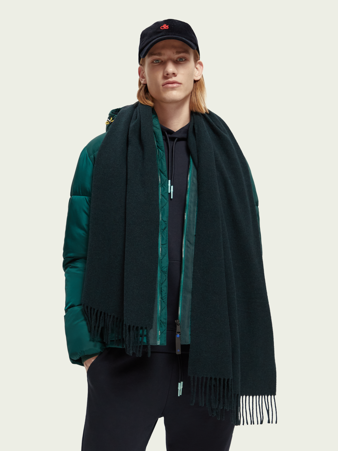 Unisex Fringed Wool Scarf | scotch & soda outlet
