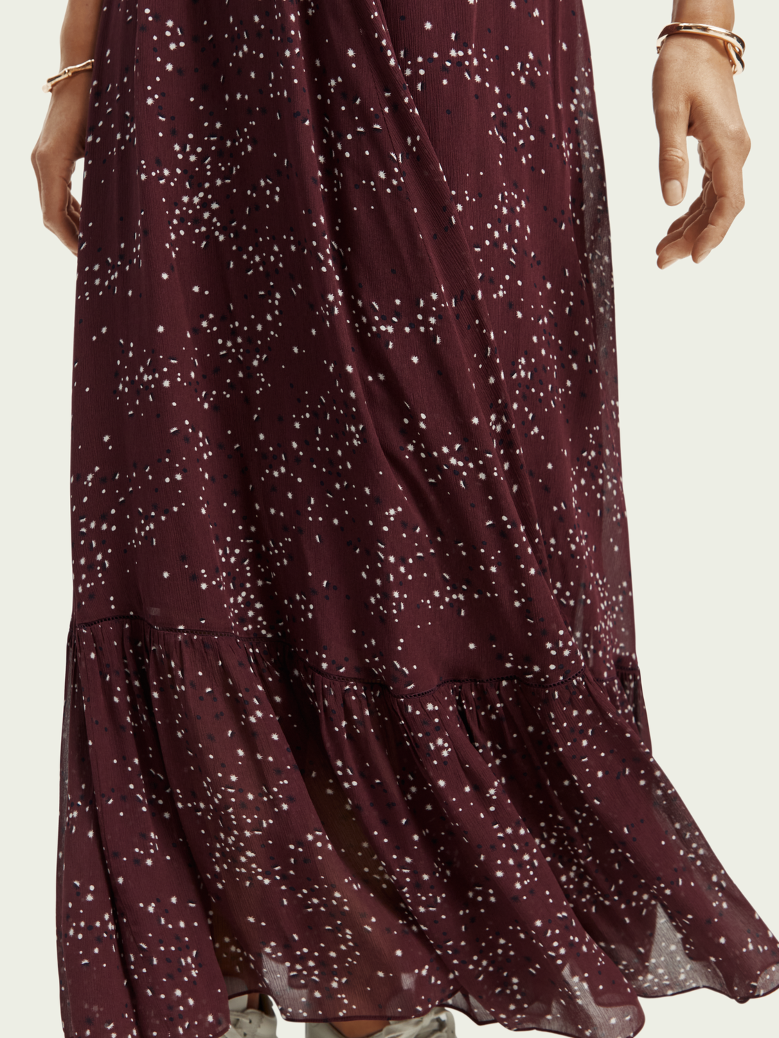 Tiered Printed Chiffon Maxi Skirt | scotch & soda outlet