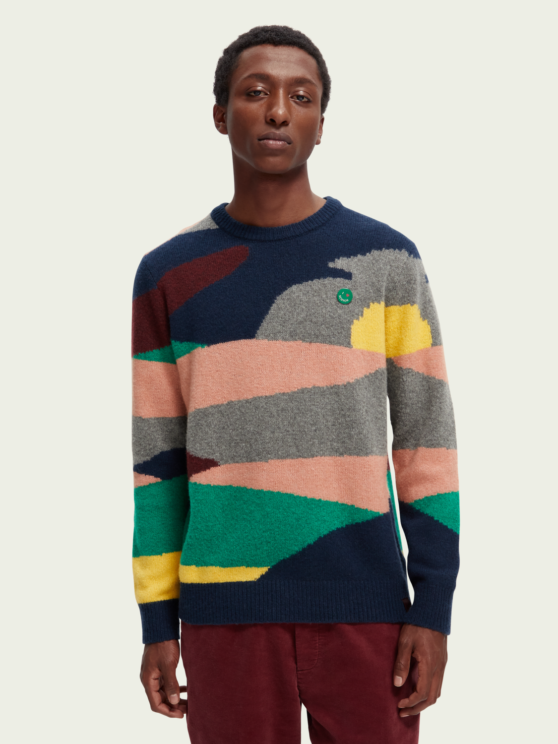 Wool-Blended Jacquard Sweater | Scotch And Soda Outlet