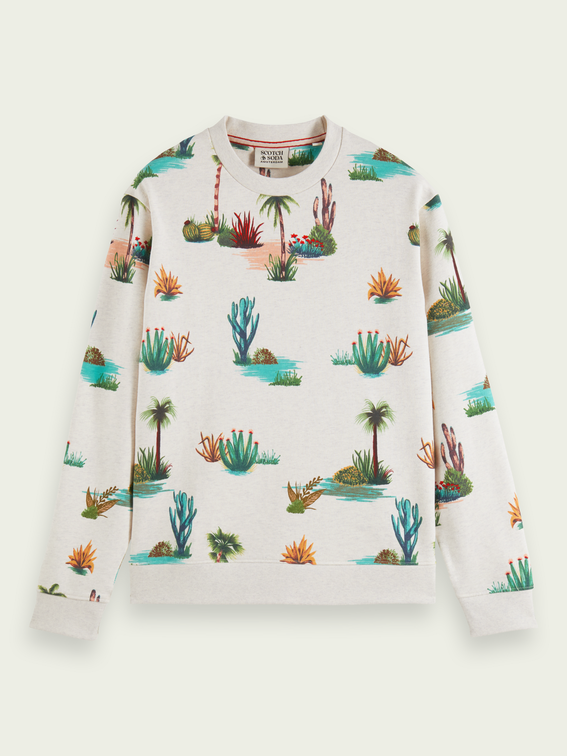 Printed Crewneck Organic Cotton Sweatshirt | Scotch And Soda Outlet