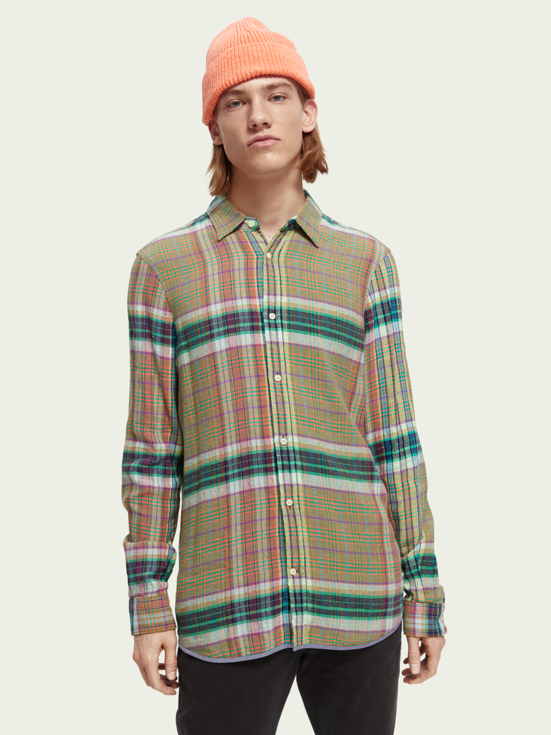 Regular-Fit Lightweight Checked Flannel Shirt | Scotch And Soda Outlet