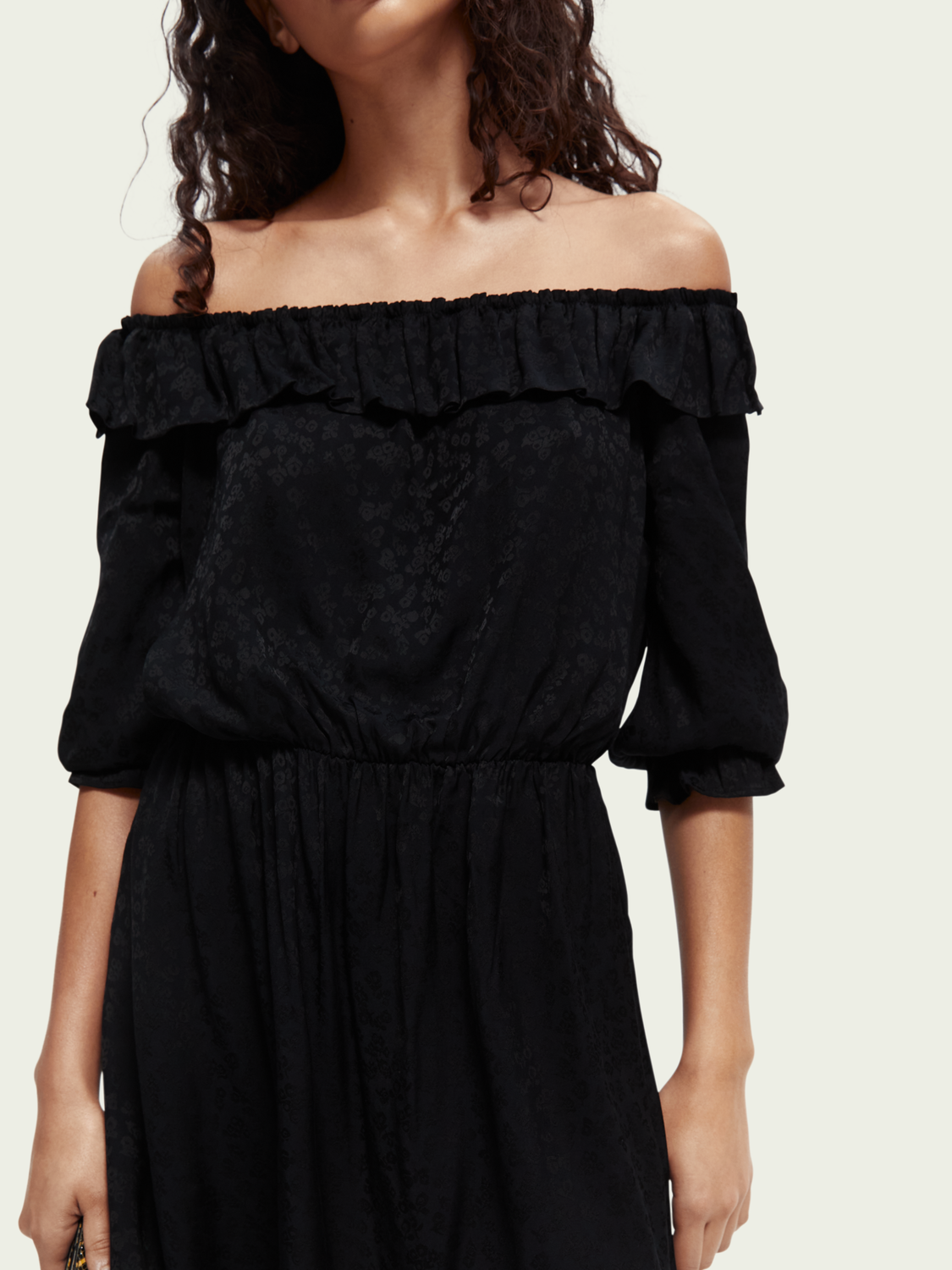 Off-Shoulder Frilled Smock Dress | scotch & soda outlet
