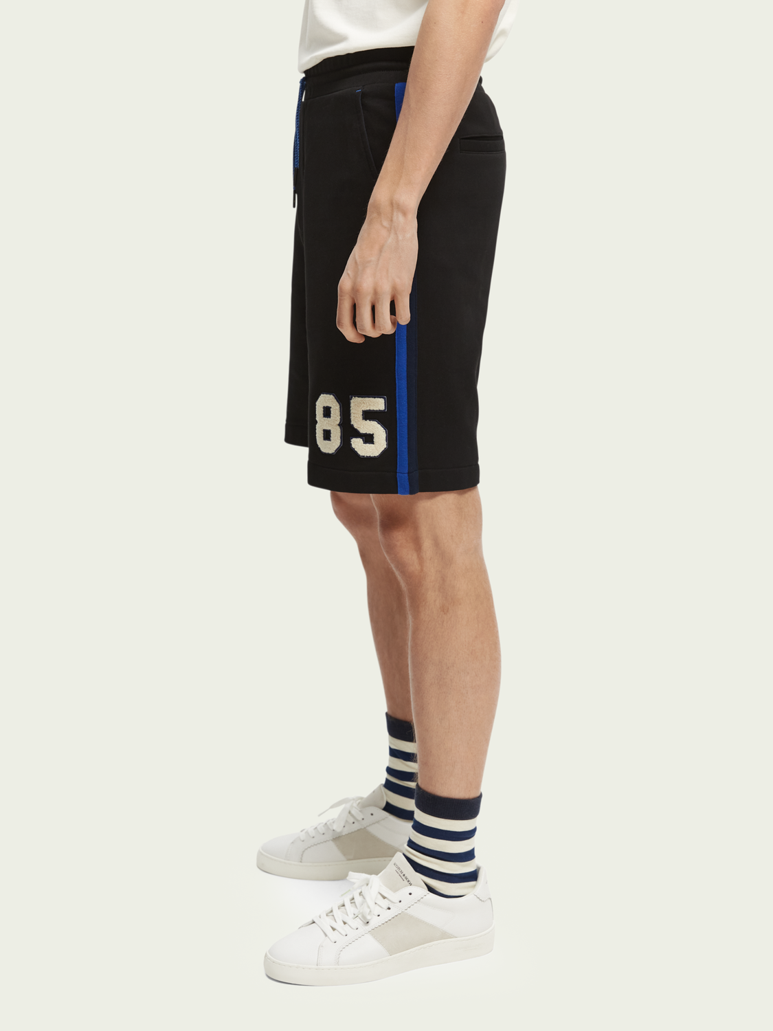 Organic Cotton Sweat Shorts With Side-Stripe | Scotch And Soda Outlet