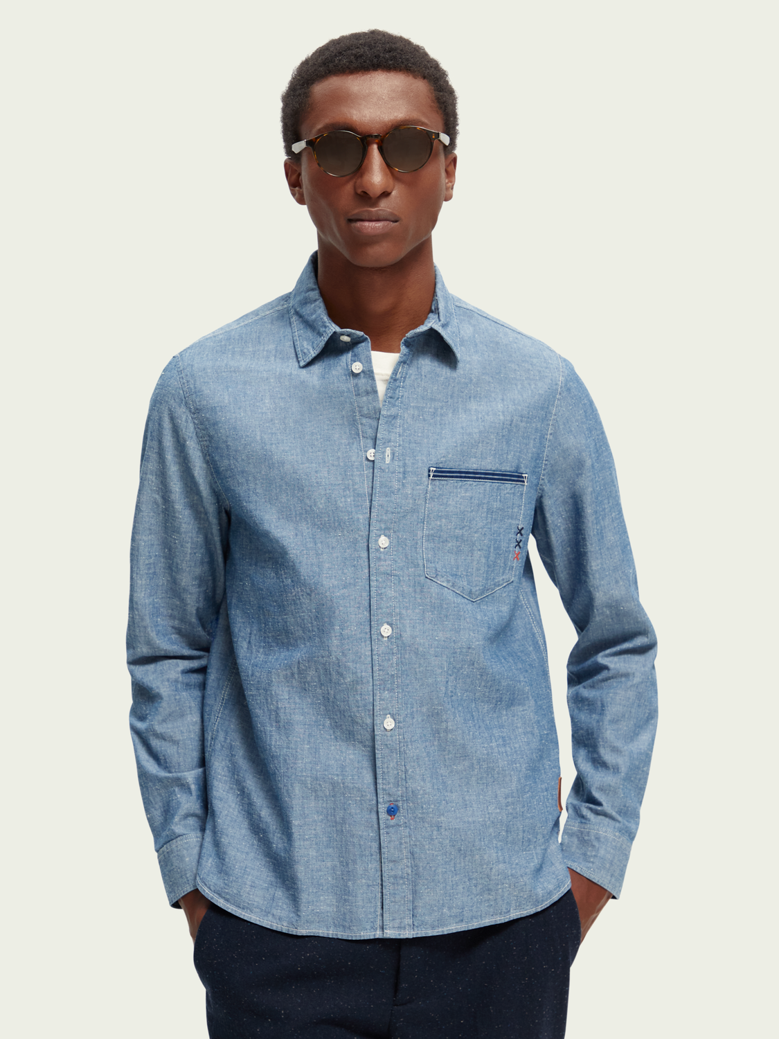 Pocketed Chambray Shirt | Scotch And Soda Outlet
